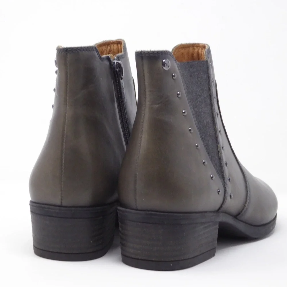 Pikolinos Daroca Women Ankle Boots Olive Green Studded Leather 39 EU / 8.5 US